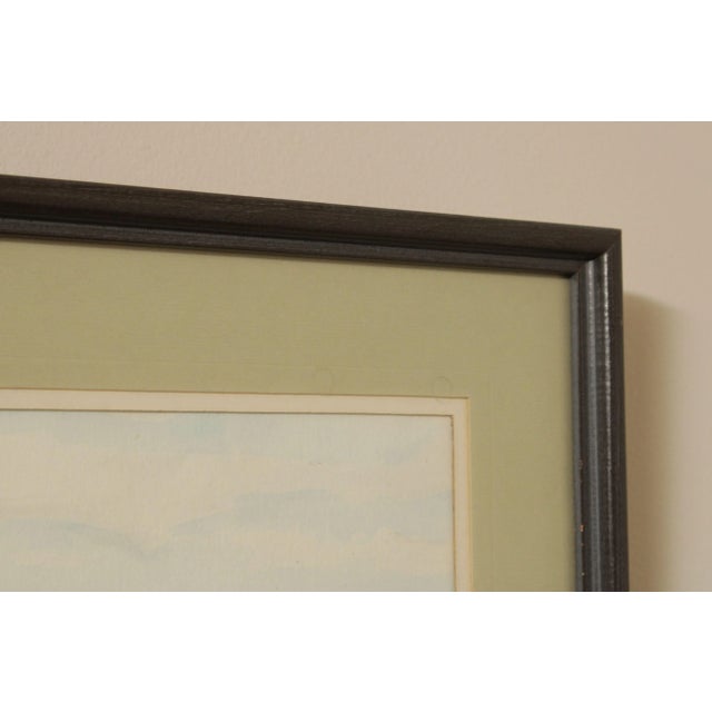 Vintage 20th C. New England House in Autumn Original Watercolor, Signed For Sale - Image 9 of 13