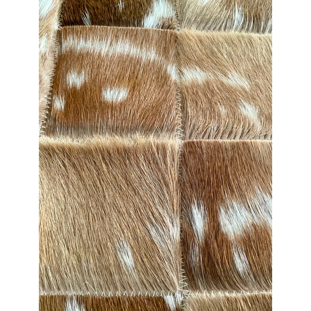 Chestnut Multipurpose Decorative Patchwork of Hair-on Axis Deer Hide For Sale - Image 8 of 8