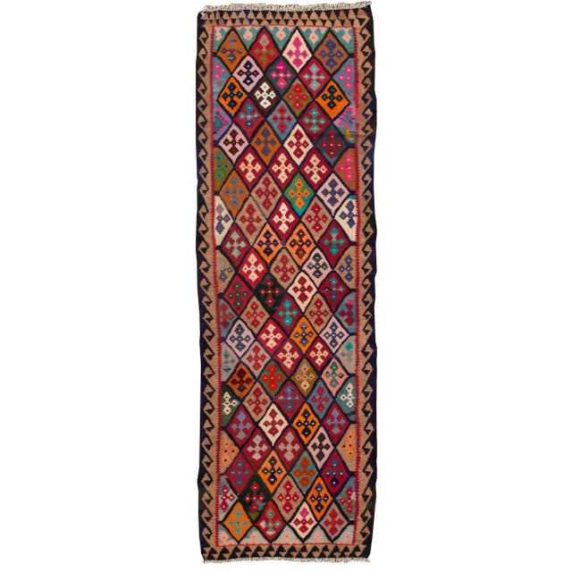 Mid-20th Century Vintage Kilim Runner Rug 3' 7" X 11' 4''. For Sale - Image 13 of 13