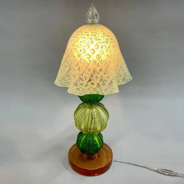 Murano Glass Mushroom Table Lamp, Italy, 1990s For Sale - Image 9 of 10
