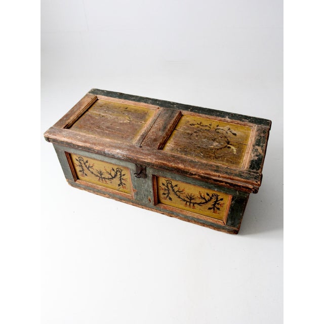 Antique Painted Blanket Chest For Sale - Image 4 of 12