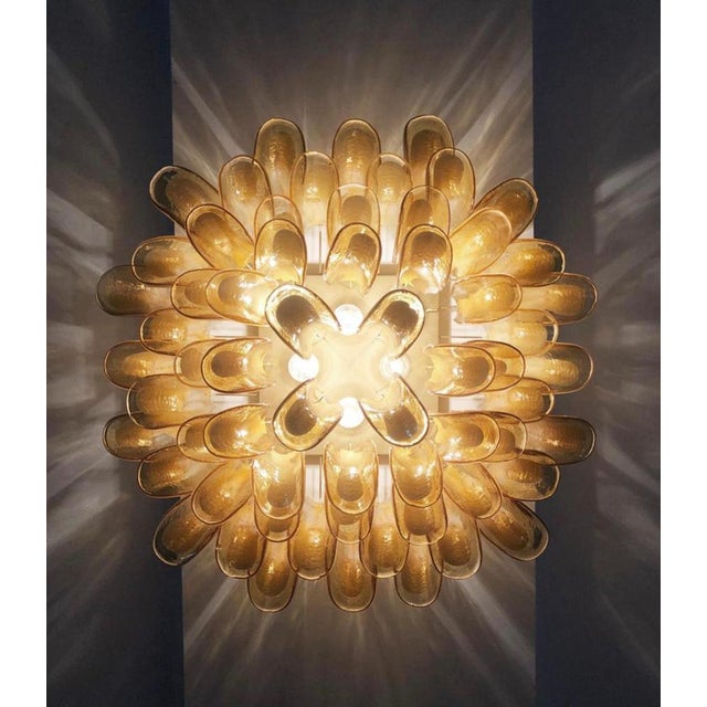 Italian Murano Glass Petal Ceiling Lamps, 1990s, Set of 2 For Sale - Image 9 of 18
