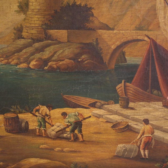 Italian Artist, Harbor View, 1950, Oil on Canvas, Framed For Sale - Image 14 of 16