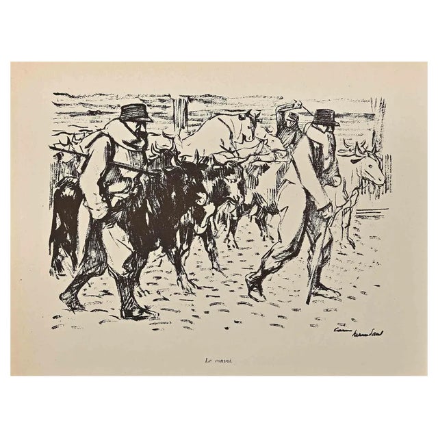 Hermann Paul, Le Convoi, Original Lithograph, Early 20th Century For Sale
