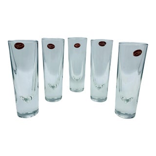 1980s Carlo Moretti Modernist "Bullet" Italian Brunch Glasses- Set of 5 For Sale