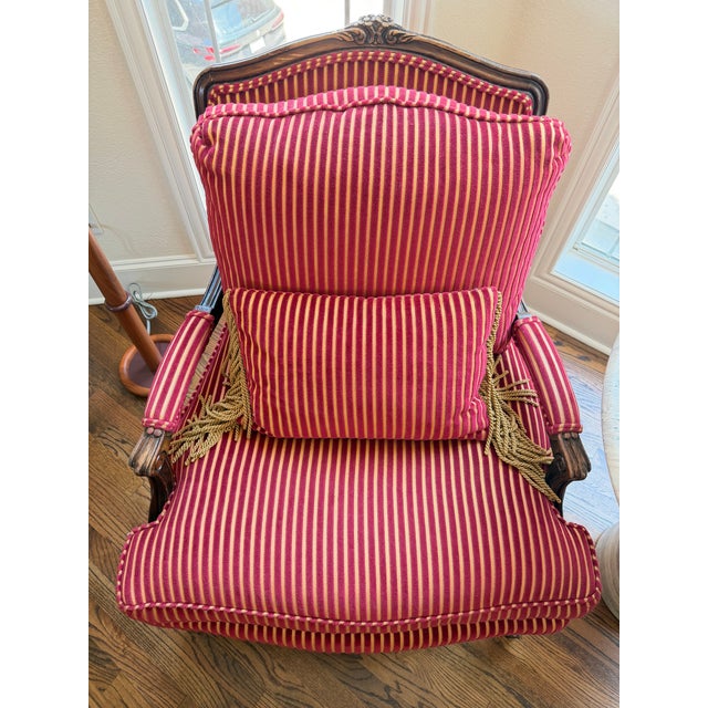 Textile Vintage French Louis XV Velvet Arm Chairs (2) For Sale - Image 7 of 7