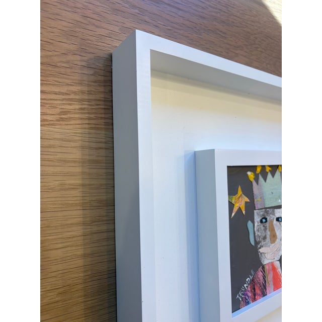 Abstract Sarah Trundle, Contemporary Abstract Framed Collage, "King for a Day" For Sale - Image 3 of 3