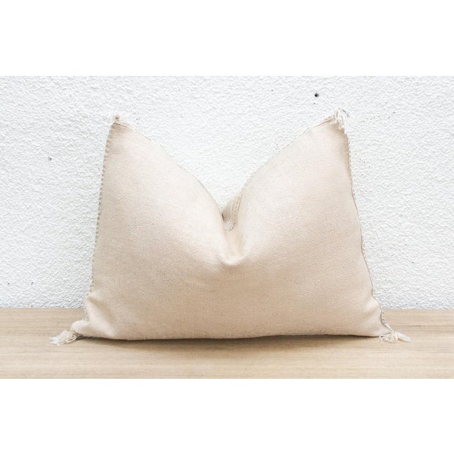 Stone Sandstone Fade Silk Rug Lumbar Pillow For Sale - Image 7 of 8