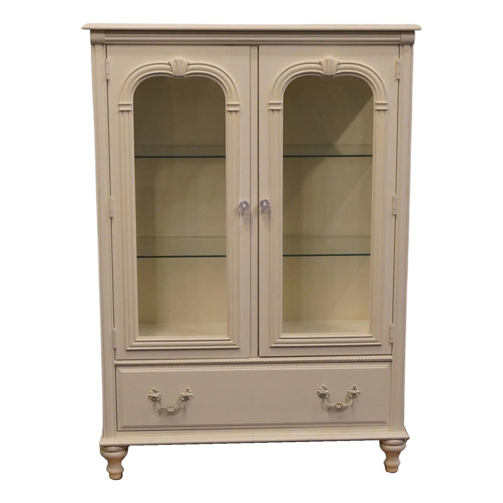 USAビンテージ Stanley furniture ホワイトキャビネット