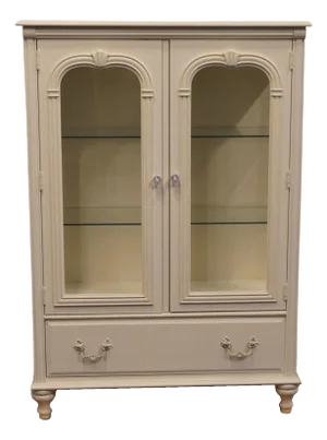 Stanley Furniture Victorian Inspired Country Cottage Style 37" White Lighted Display Curio Cabinet 923-94-15
