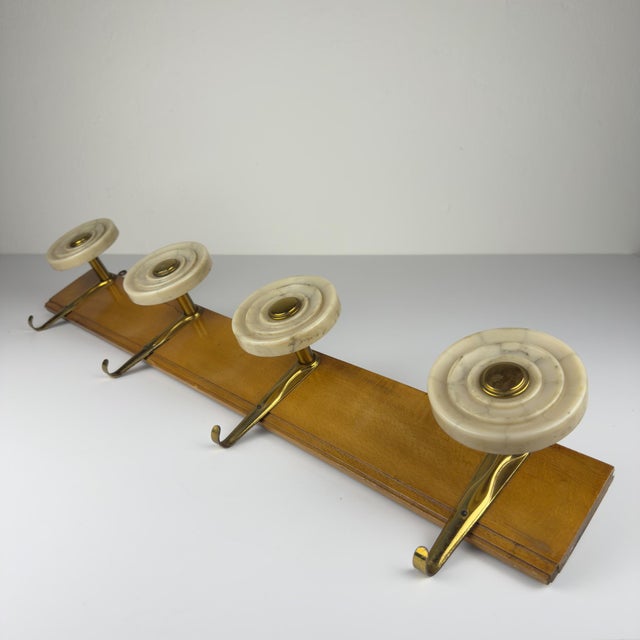 Vintage Art Deco Style Brass and Bakelite Hanger, Italy, 1950s For Sale - Image 6 of 18