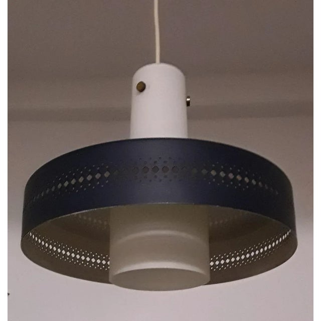Vintage Ceiling Lamp with Metal Perforated Shade For Sale - Image 3 of 7