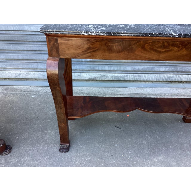 French Antique Empire Console Table W/Marble Top For Sale - Image 9 of 9