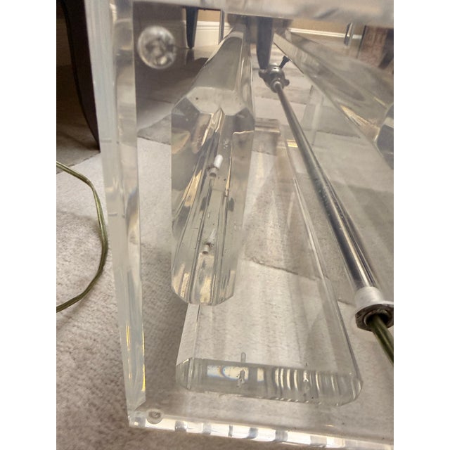 1970s Monumental "Four-Column" Lucite Table Lamp For Sale - Image 12 of 12