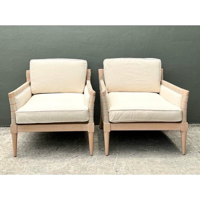 Wood Vintage Niedermaier Wood and Strap Lounge Chairs - Pair For Sale - Image 7 of 12