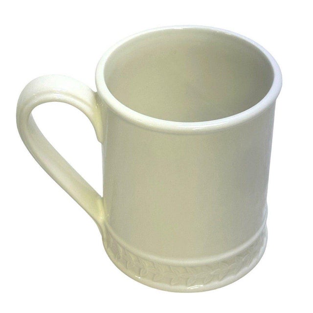 1990s Portmeirion 'Options' Retired Embossed Smooth Laurel Rim Tankard Mug For Sale - Image 4 of 7