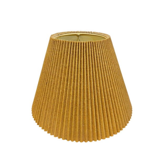 Pair Mid Century Modern Vintage Pleated Jute Lampshades For Sale - Image 4 of 18
