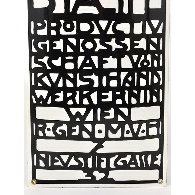 Art Nouveau Domed Enameled Advertising Sign from Wiener Werkstaette, Vienna, 1960s For Sale - Image 16 of 18