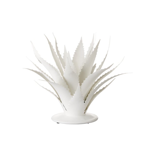 Transitional Currey & Company Agave White Objet For Sale - Image 3 of 4