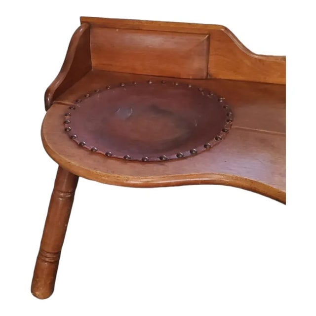 Wood 19th Century Wooden Cobbler's Bench With Leather Seat For Sale - Image 7 of 10
