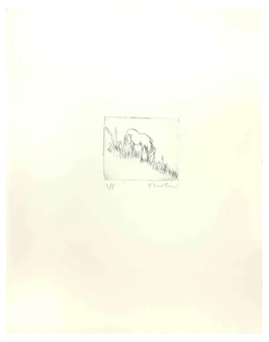Enotrio Pugliese, Horse, 1970s, Etching