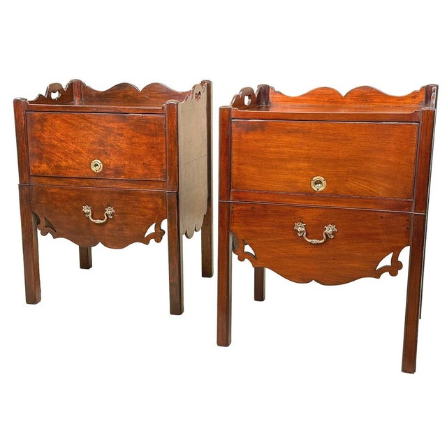 Georgian Mahogany Nightstands, 1760, Set of 2 For Sale - Image 17 of 17