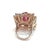 Bochic “Orient” Vintage Ruby & Multi Sapphire Cocktail Ring Set In 18K Gold & Silver For Sale - Image 4 of 13