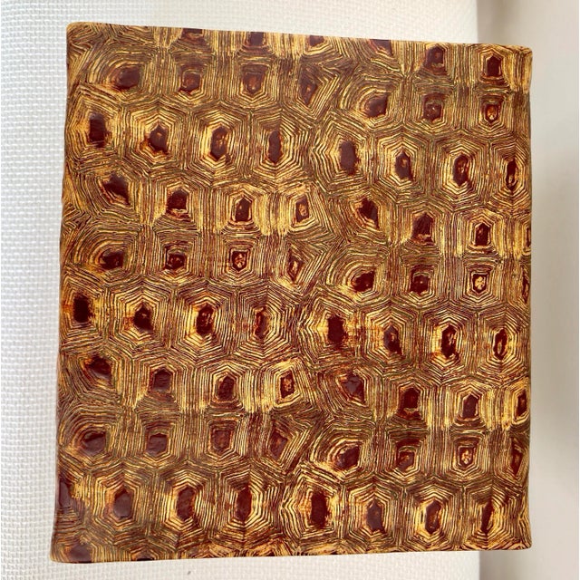 Textile Hinged Faux Leather Animal Skin Hinged Box For Sale - Image 7 of 8