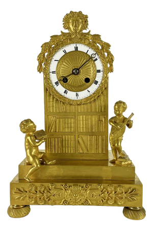 Antique Gilded Bronze Table Clock, 1800s