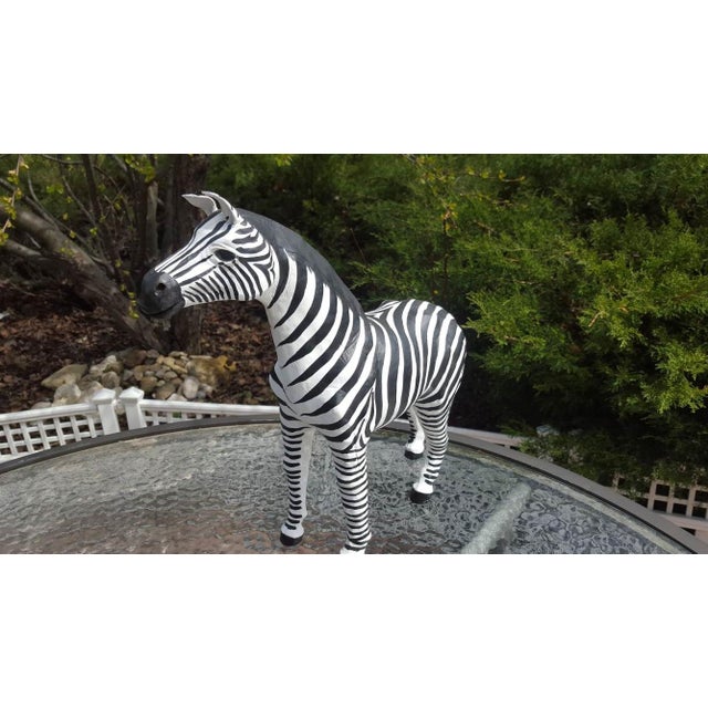 Handmade Paper Mache Zebra Leather Figurine Chairish