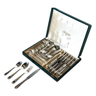 Silver-Plated Villeroy Cutlery Service from Christofle, Set of 12 For Sale