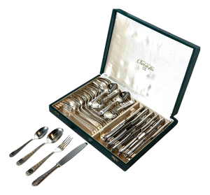 Silver-Plated Villeroy Cutlery Service from Christofle, Set of 12