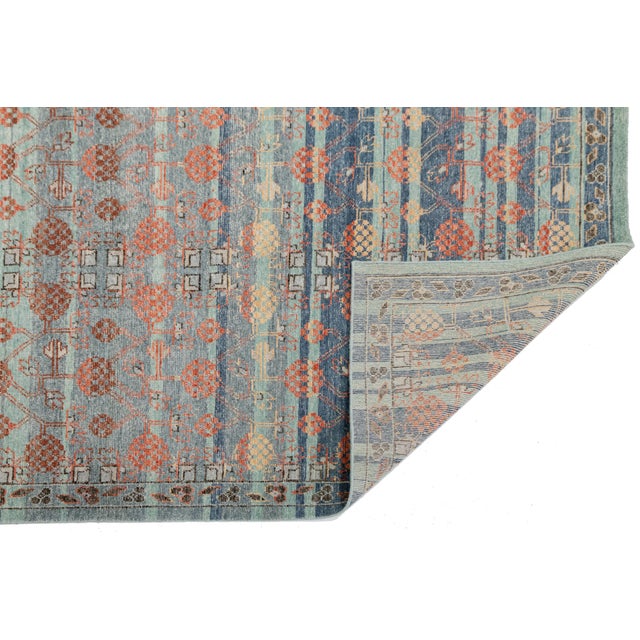 Elevate your home with this exquisite Modern Apadana Khotan-Style Wool Area Rug. Inspired by East Turkestan design, it...