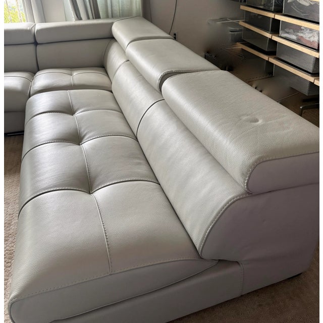 Nicoletti Italian Soft Grey Leather Sectional "Amalfi" 2011 For Sale - Image 10 of 15