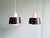Vintage Scandinavian Pendant Lights in White Opaline and Black Lacquered Metal, 1960, Set of 2 For Sale - Image 14 of 17