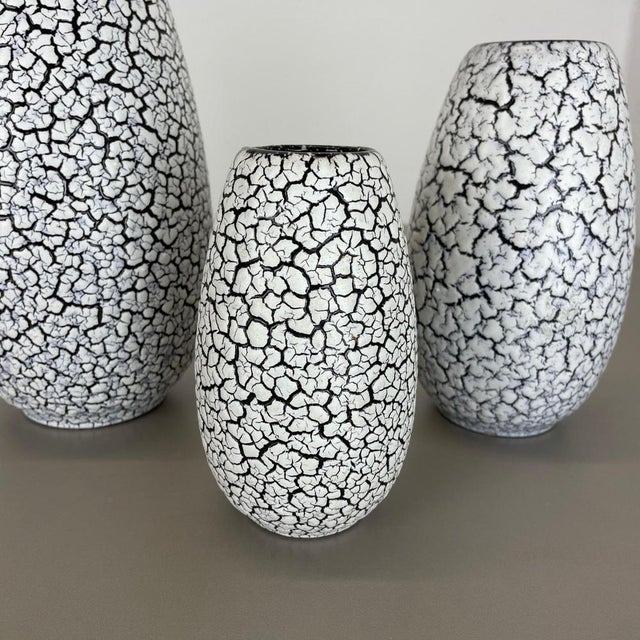Fat Lava Pottery Craquele Vases from Jasba, Germany, 1970s, Set of 3 For Sale - Image 11 of 18