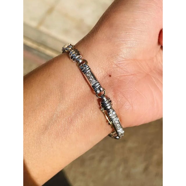 This is part of Chairish’s Fine Jewelry assortment. This Art Deco Diamond Men's Bracelet Gift in 18K gold showcases...