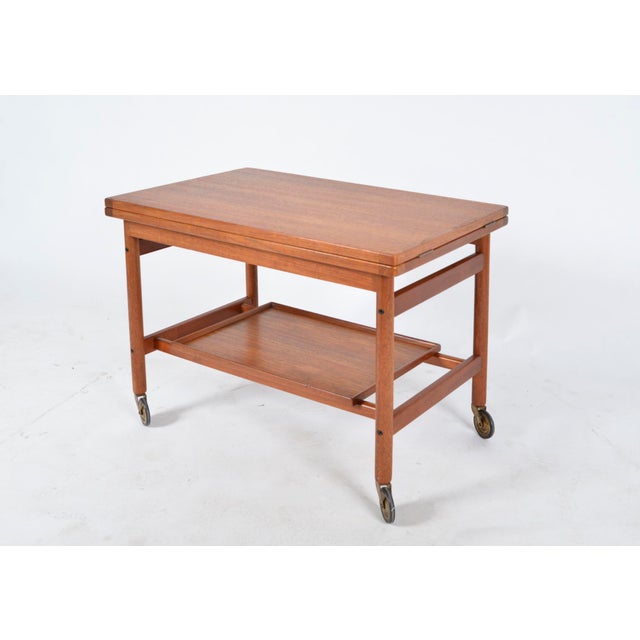 Teak Extending Serving Table Drinks Cart Trolley by Kurt Østervig for Jason Møbler, Denmark, 1960s For Sale - Image 12 of 18