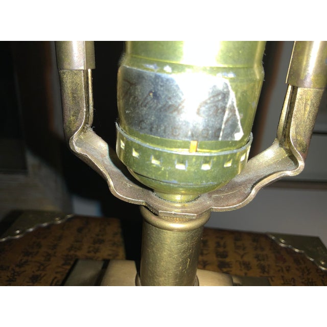 Brown 1980s Asian Inspired Frederick Cooper Lamps With Brass Appointments For Sale - Image 8 of 15