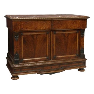 French Charles X Marble-Top Secretaire Commode For Sale
