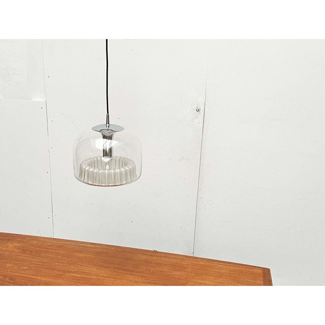Mid-Century Modern German Space Age Pendant Lamp in Chrome and Glass from Peill & Putzler, 1960s For Sale - Image 15 of 18