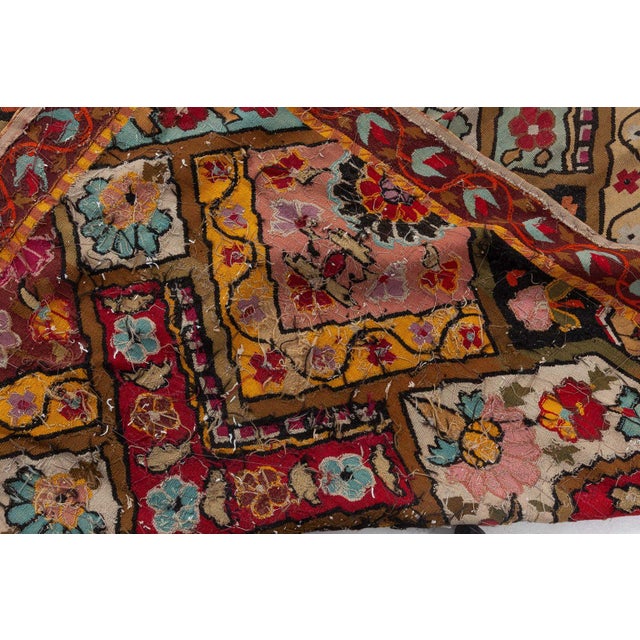 Antique French Aubusson Rug  Botanical Garden Motif For Sale - Image 4 of 4