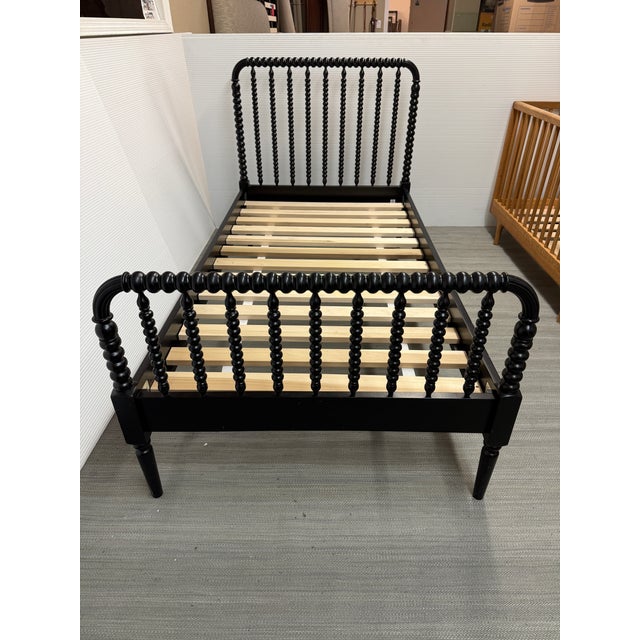 Twin Size Jenny Lind for Crate & Barrel Black Wood Spindle Bed