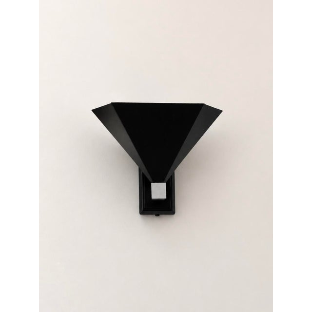 Metal Vintage Wall Sconces in Matte Black Metal, Italy, 1980, Set of 2 For Sale - Image 7 of 7
