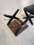 Set of Stools in Black Lacquered Wood and Blue Leather For Sale - Image 10 of 12