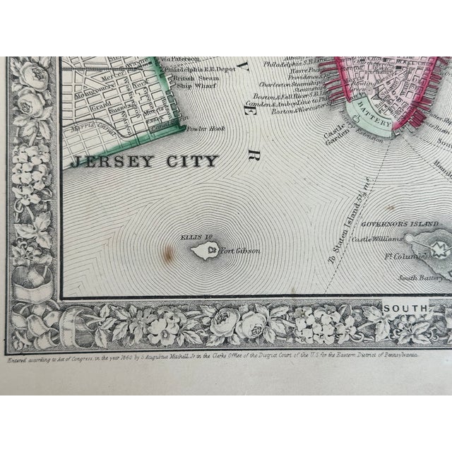 Mid 19th Century New York City Original Engraving by Samuel Mitchell, 1863 For Sale - Image 5 of 5