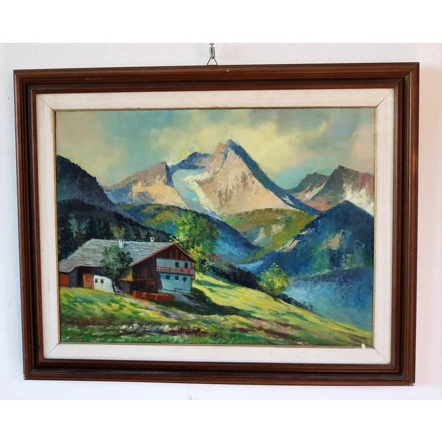 Piero Leo, Mountain Landscape, 1974, Oil on Faesitis For Sale - Image 13 of 13