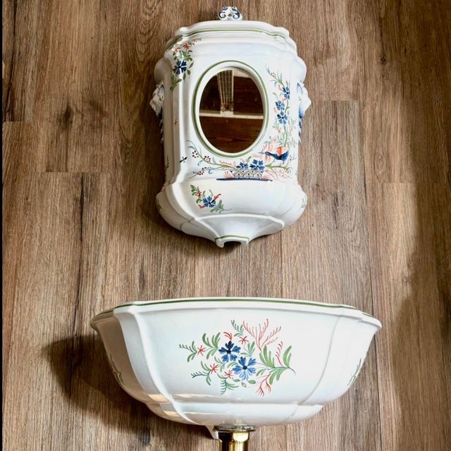 Rare Vintage Kohler Alouette Artist Edition Sink Basin & Cistern K-3035 & K-3036 French Country Farmhouse For Sale - Image 11 of 12