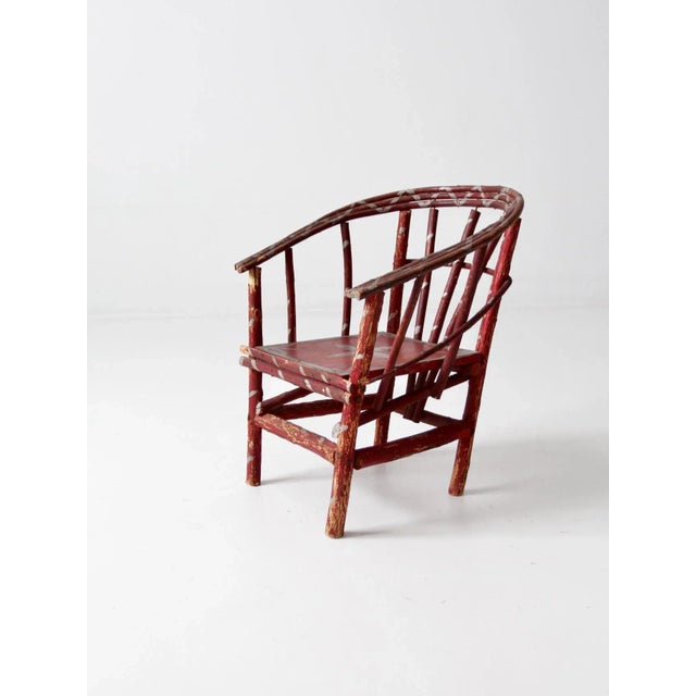 Antique Folk Art Children's Chair For Sale - Image 4 of 9