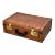 Vintage 1940s Faux Aligator Embossed Leatherette & Brass Overnite Size Suitcase in Excellent Condition For Sale